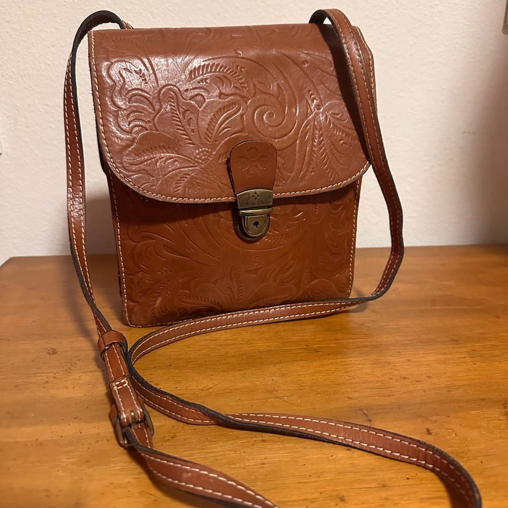 Patricia Nash Brown Embossed Crossbody Bag